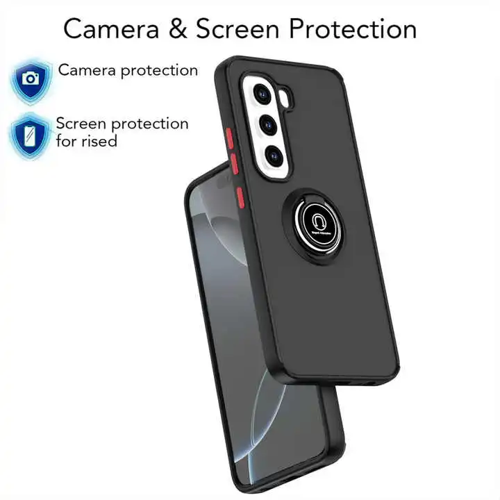 Case for Infinix Hot 60i 60 Pro Plus 50 Pro 50 Pro+ 50i 40i Note 40 Pro Shockproof Full Cover Transparent Matte TPU PC Phone Case with Ring Holder