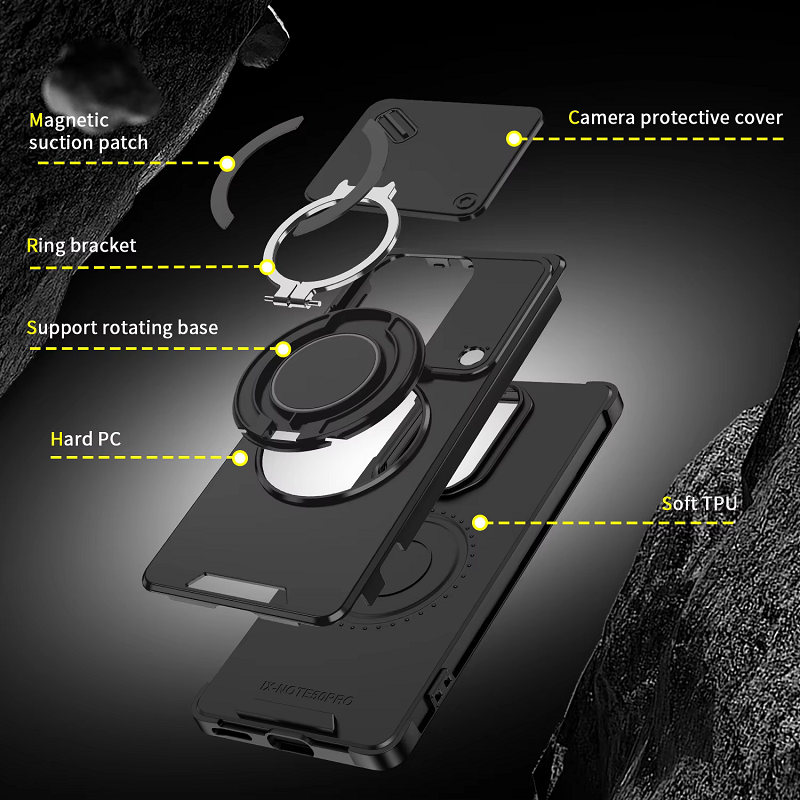 With Slide Camera Lens Protective Cover Case for Infinix Note 50 Pro 50 Pro+ Plus 40 Pro+ 40 Pro Magnetic Kickstand Luxury Phone Case