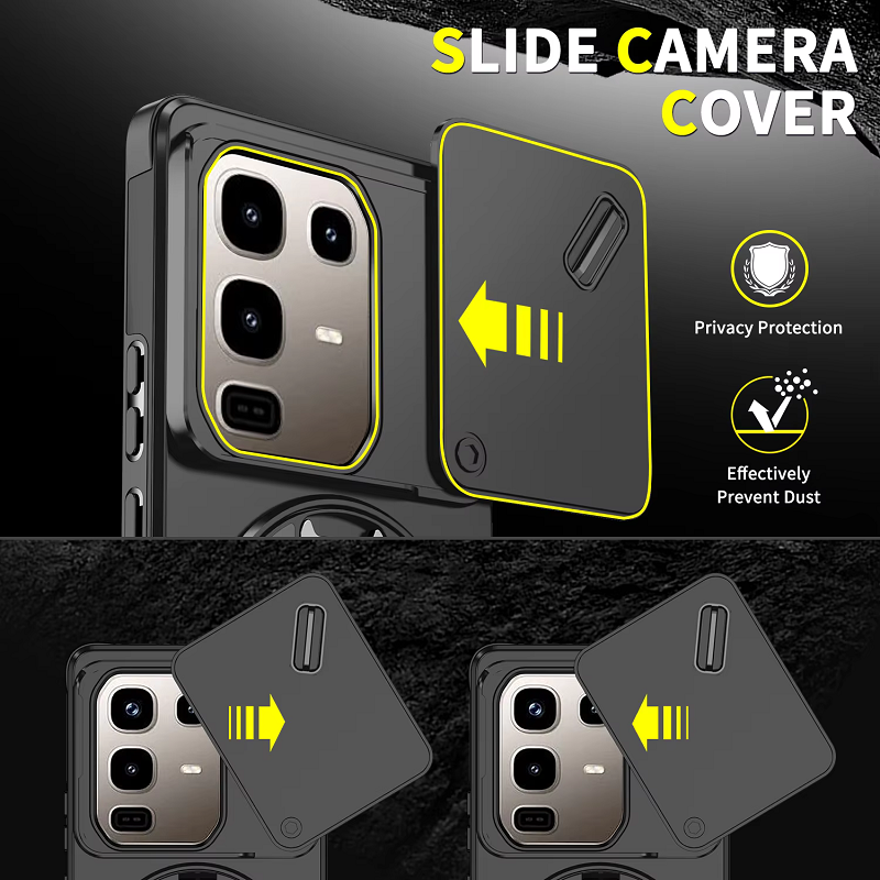 With Slide Camera Lens Protective Cover Case for Infinix Note 50 Pro 50 Pro+ Plus 40 Pro+ 40 Pro Magnetic Kickstand Luxury Phone Case