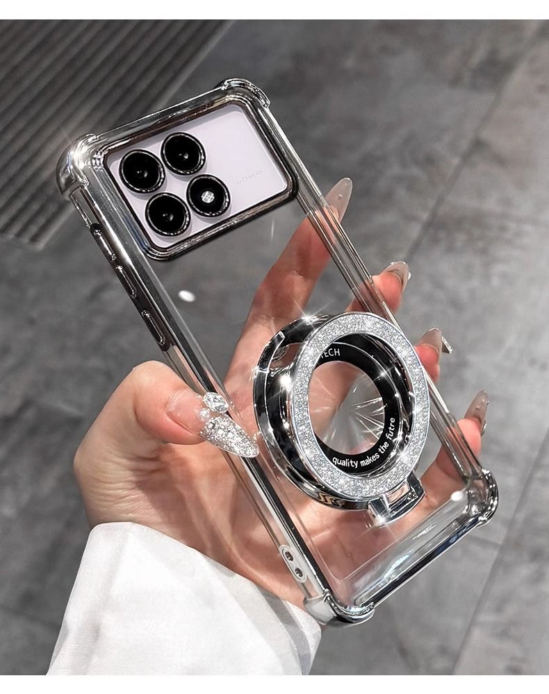 Electroplated Four Corner Resistant Gradient Glitter Phone Case for Infinix Note 50S Hot 50 Pro+ Plus Tecno Spark 40,Spark 40C Cover with Magnetic Ring Holder