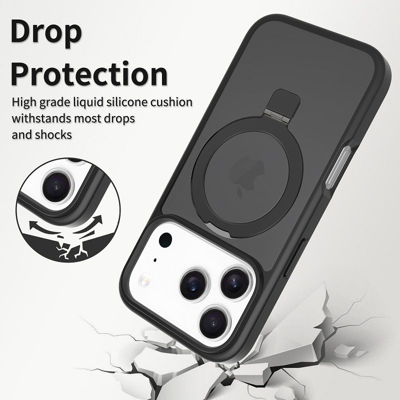Phone Case for iPhone 17 Pro 17 Pro Max 17 Air 16 15 Pro 14 Plus 14 Pro Max with 360° Spin Magnetic Stand, Fit for MagSafe, Military Drop Protection Cover