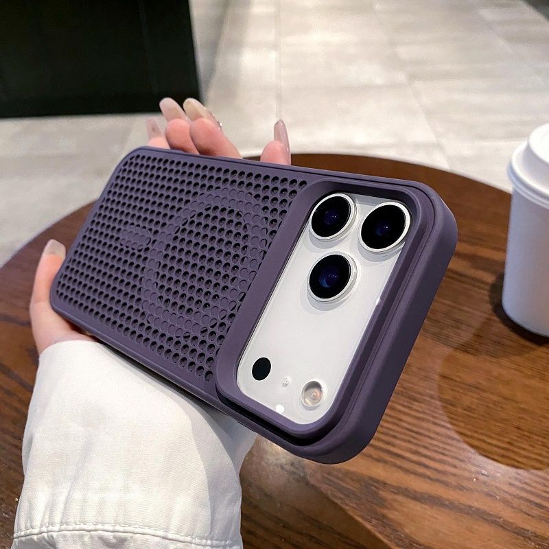 Magnetic Heat Dissipation Breathable Back Case for iPhone 17 Pro 17 Pro Max 17 Air 16 15 Plus 14 Plus 13 12 Pro Max Cooling Wireless Charge Cover