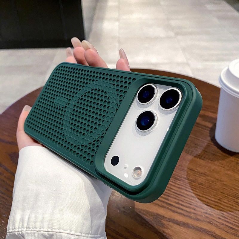 Magnetic Heat Dissipation Breathable Back Case for iPhone 17 Pro 17 Pro Max 17 Air 16 15 Plus 14 Plus 13 12 Pro Max Cooling Wireless Charge Cover