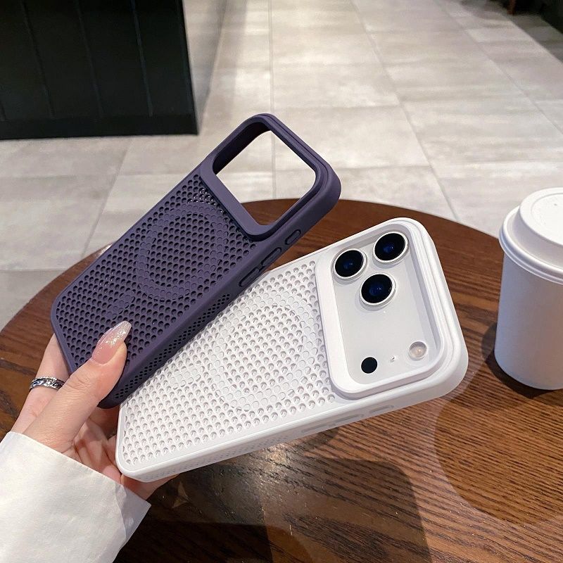 Magnetic Heat Dissipation Breathable Back Case for iPhone 17 Pro 17 Pro Max 17 Air 16 15 Plus 14 Plus 13 12 Pro Max Cooling Wireless Charge Cover