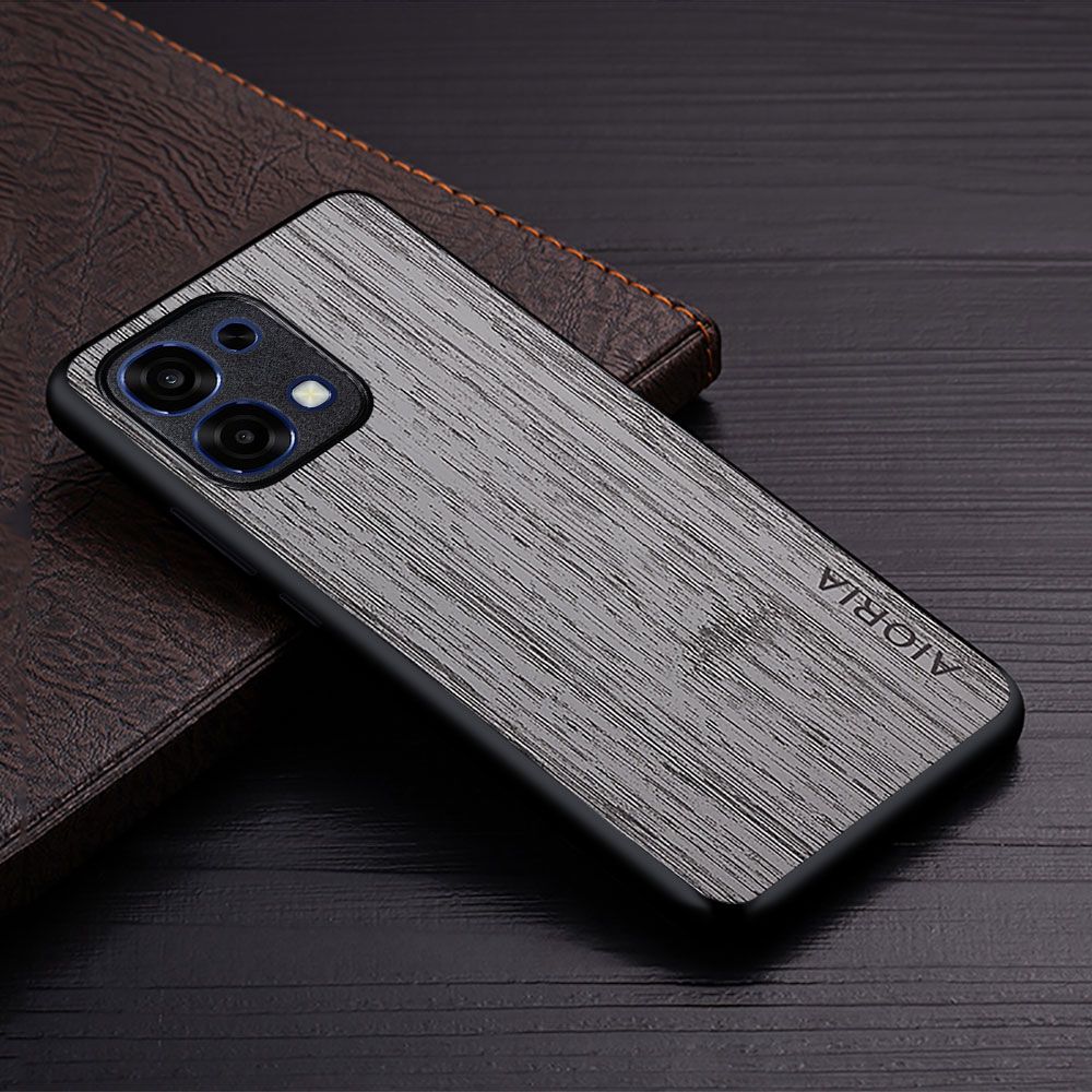 Made Of Bamboo Leather Phone Case for OPPO A6 Pro Soft TPU Around The Edge Hard PC At The Back 3in1 material Back Cover