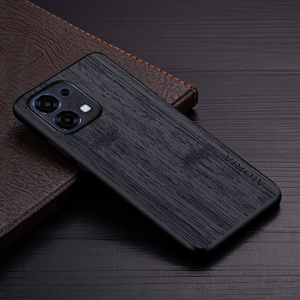 Made Of Bamboo Leather Phone Case for OPPO A6 Pro Soft TPU Around The Edge Hard PC At The Back 3in1 material Back Cover