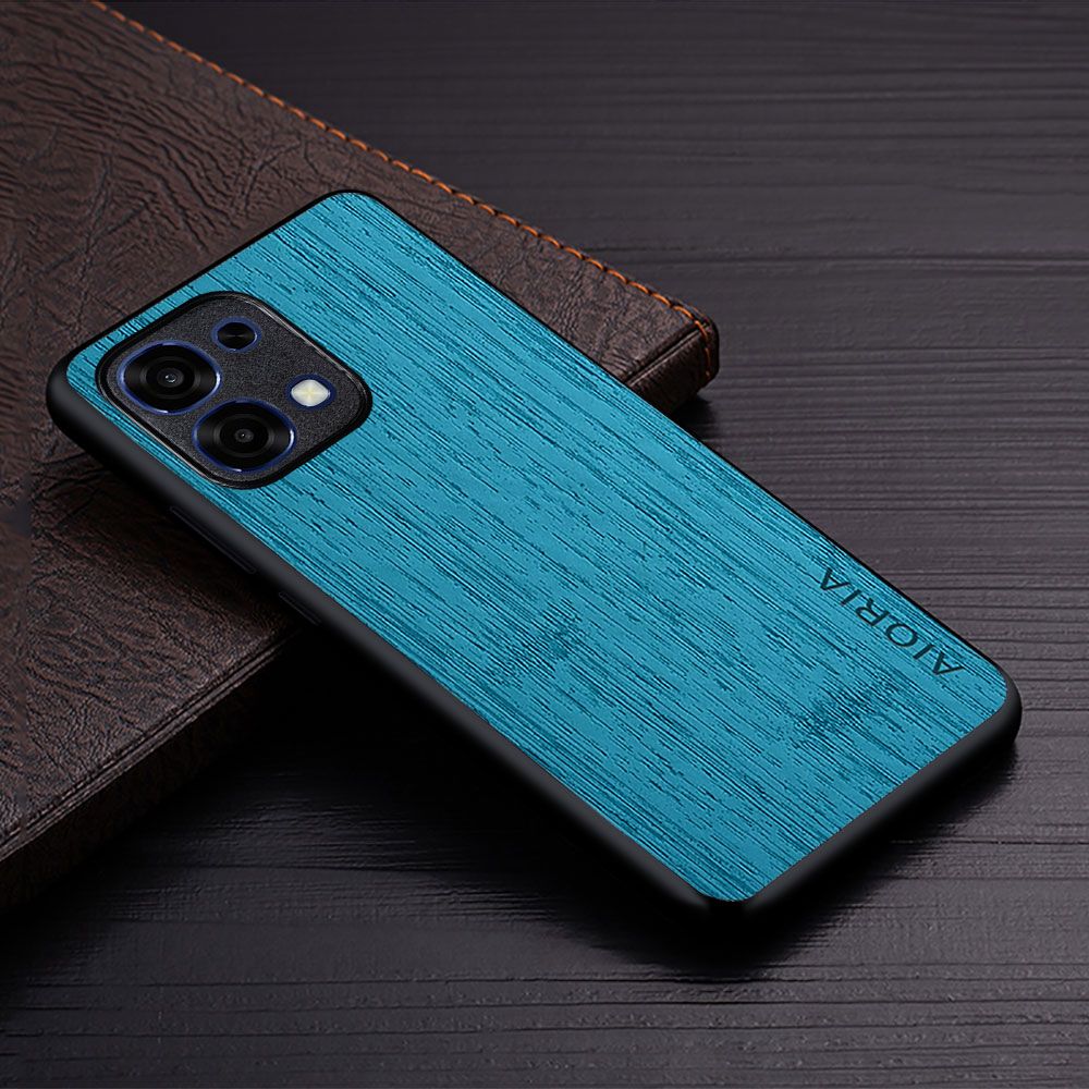Made Of Bamboo Leather Phone Case for OPPO A6 Pro Soft TPU Around The Edge Hard PC At The Back 3in1 material Back Cover