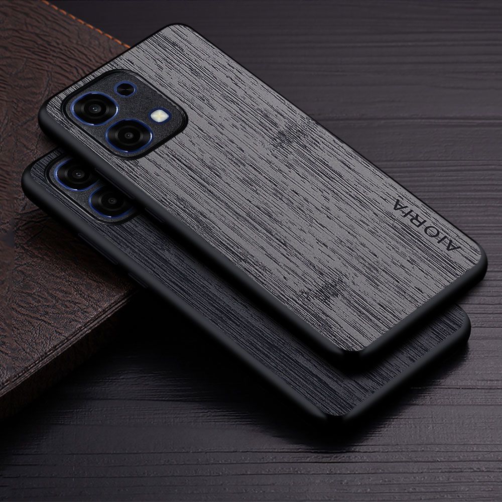 Made Of Bamboo Leather Phone Case for OPPO A6 Pro Soft TPU Around The Edge Hard PC At The Back 3in1 material Back Cover