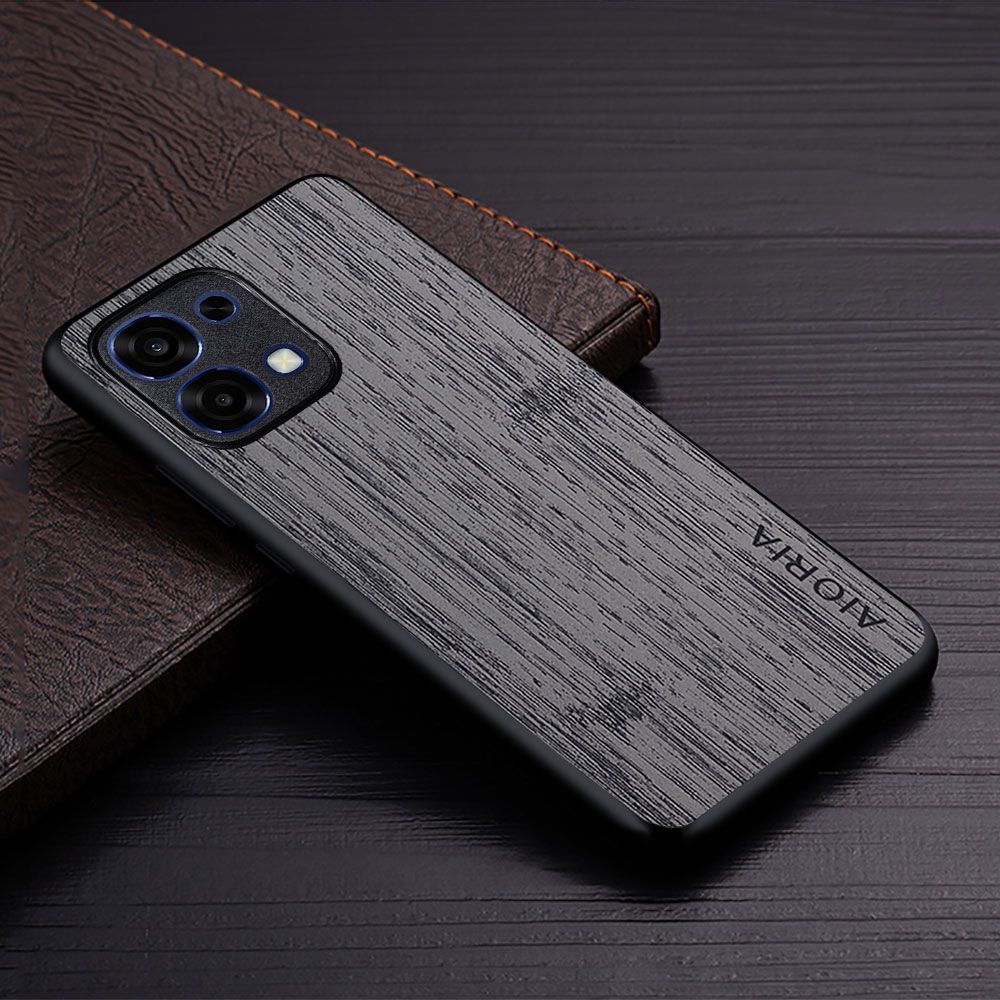 Made Of Bamboo Leather Phone Case for OPPO A6 Pro Soft TPU Around The Edge Hard PC At The Back 3in1 material Back Cover
