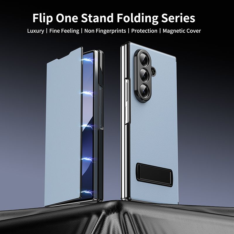 Magnetic Leather Flip Cover Case for Samsung Galaxy Z Fold 7/6/5/4/3 With Metal Bracket Shockproof Protective Back Cover