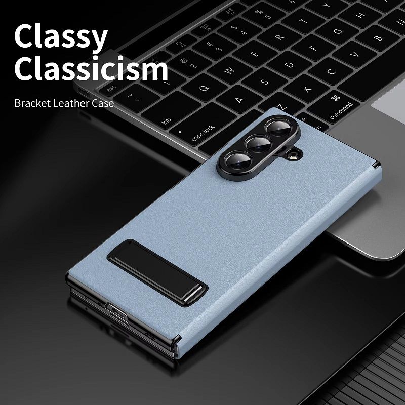 Magnetic Leather Flip Cover Case for Samsung Galaxy Z Fold 7/6/5/4/3 With Metal Bracket Shockproof Protective Back Cover