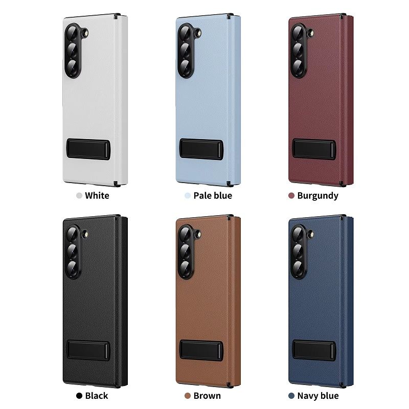 Magnetic Leather Flip Cover Case for Samsung Galaxy Z Fold 7/6/5/4/3 With Metal Bracket Shockproof Protective Back Cover