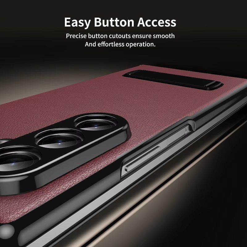 Magnetic Leather Flip Cover Case for Samsung Galaxy Z Fold 7/6/5/4/3 With Metal Bracket Shockproof Protective Back Cover