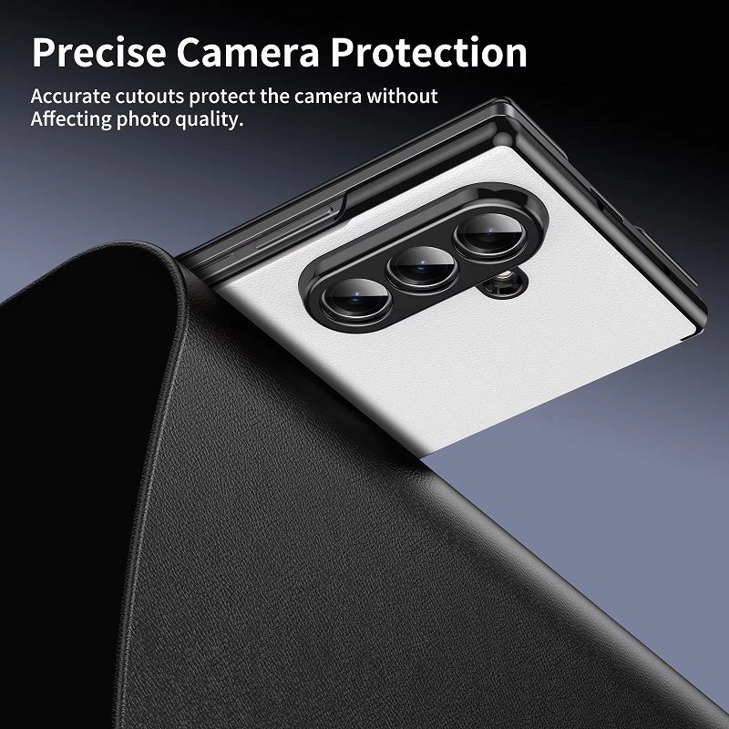 Magnetic Leather Flip Cover Case for Samsung Galaxy Z Fold 7/6/5/4/3 With Metal Bracket Shockproof Protective Back Cover