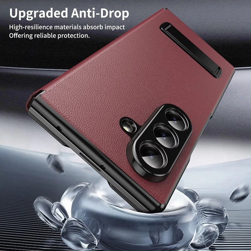 Magnetic Leather Flip Cover Case for Samsung Galaxy Z Fold 7/6/5/4/3 With Metal Bracket Shockproof Protective Back Cover
