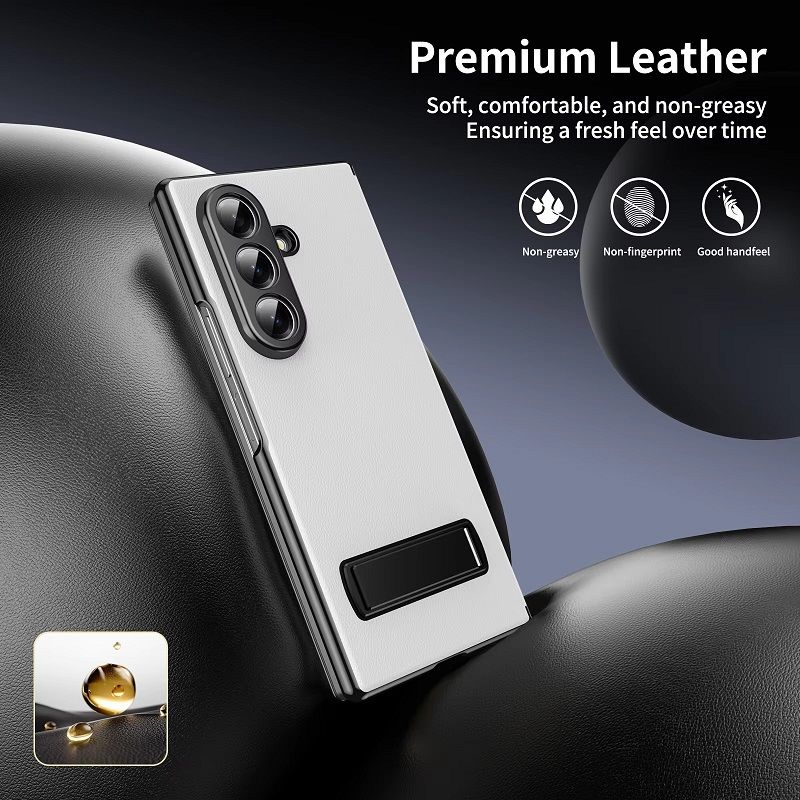 Magnetic Leather Flip Cover Case for Samsung Galaxy Z Fold 7/6/5/4/3 With Metal Bracket Shockproof Protective Back Cover