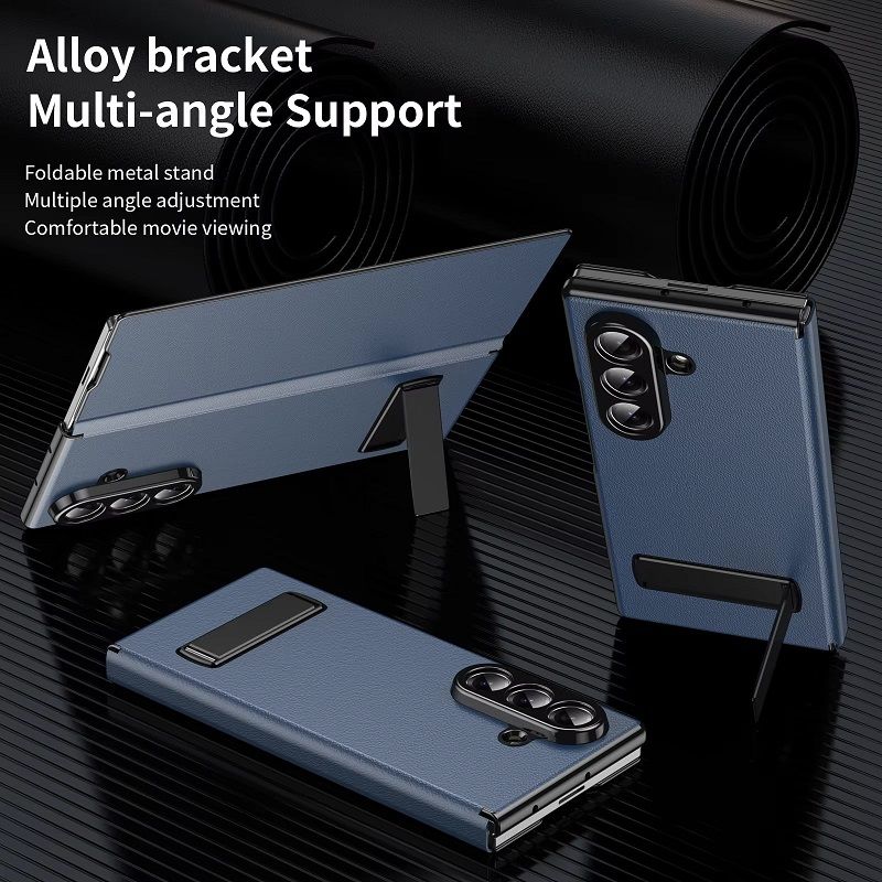 Magnetic Leather Flip Cover Case for Samsung Galaxy Z Fold 7/6/5/4/3 With Metal Bracket Shockproof Protective Back Cover