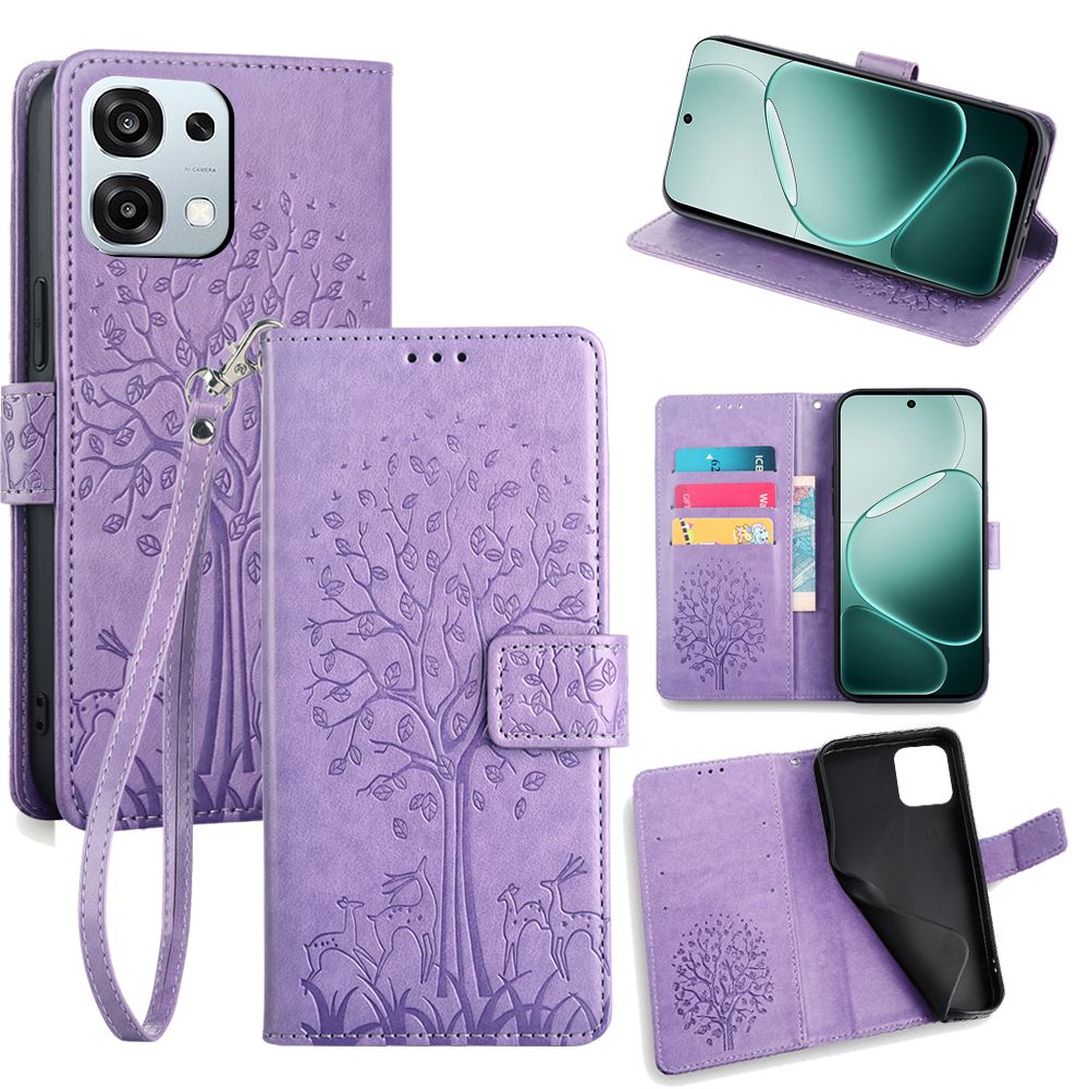 Wallet Leather Cover for OPPO A6 Pro Case Card Slots Magnetic Closure Shockproof Cover with Hand Strap