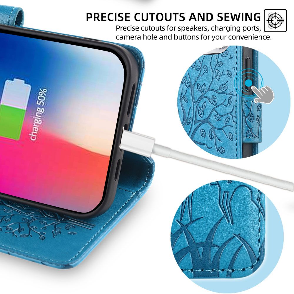 Wallet Leather Cover for OPPO A6 Pro Case Card Slots Magnetic Closure Shockproof Cover with Hand Strap