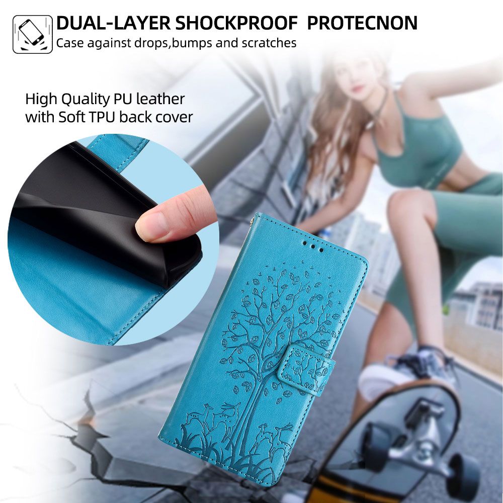 Wallet Leather Cover for OPPO A6 Pro Case Card Slots Magnetic Closure Shockproof Cover with Hand Strap