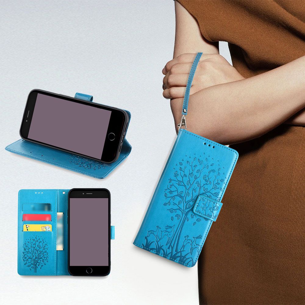 Wallet Leather Cover for OPPO A6 Pro Case Card Slots Magnetic Closure Shockproof Cover with Hand Strap
