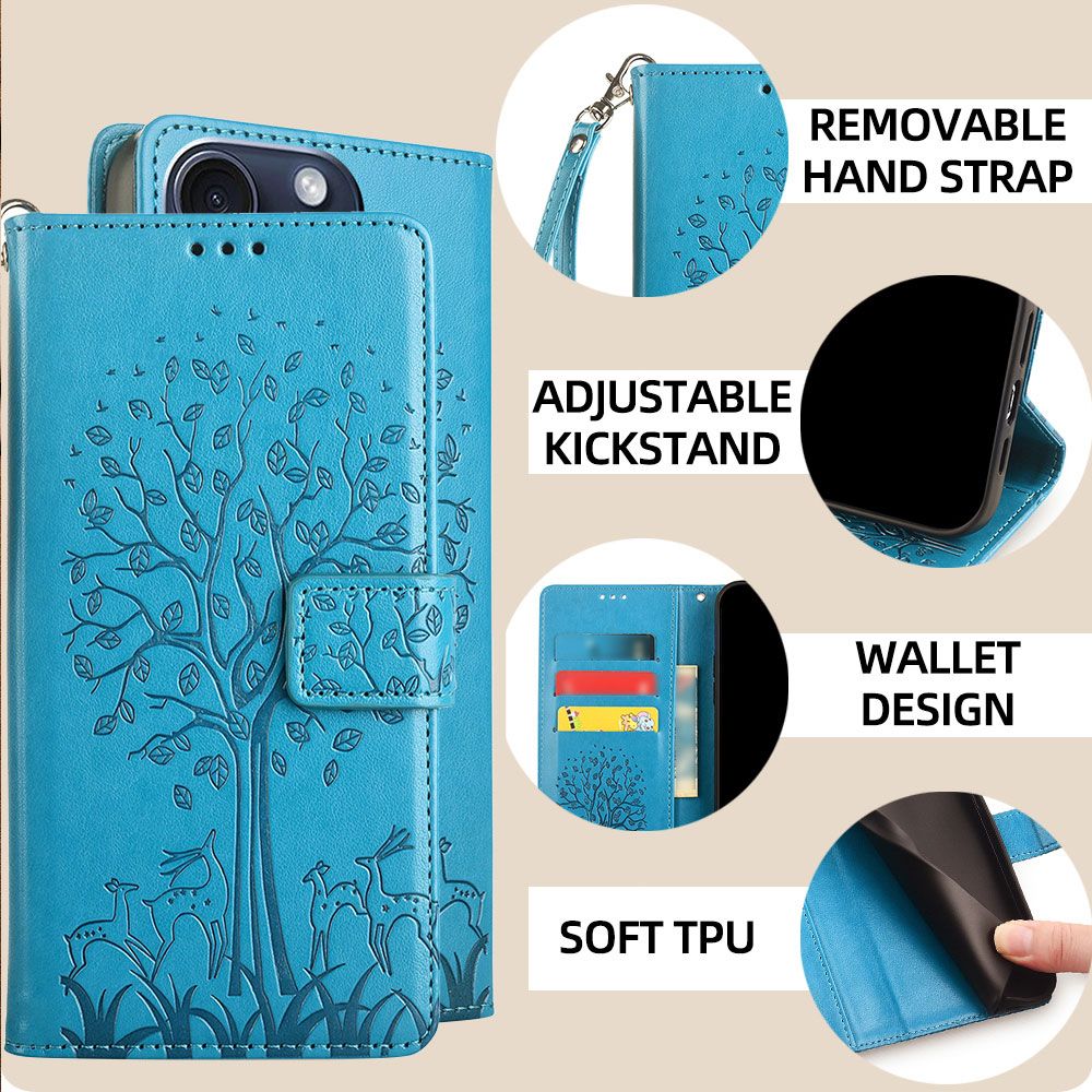Wallet Leather Cover for OPPO A6 Pro Case Card Slots Magnetic Closure Shockproof Cover with Hand Strap