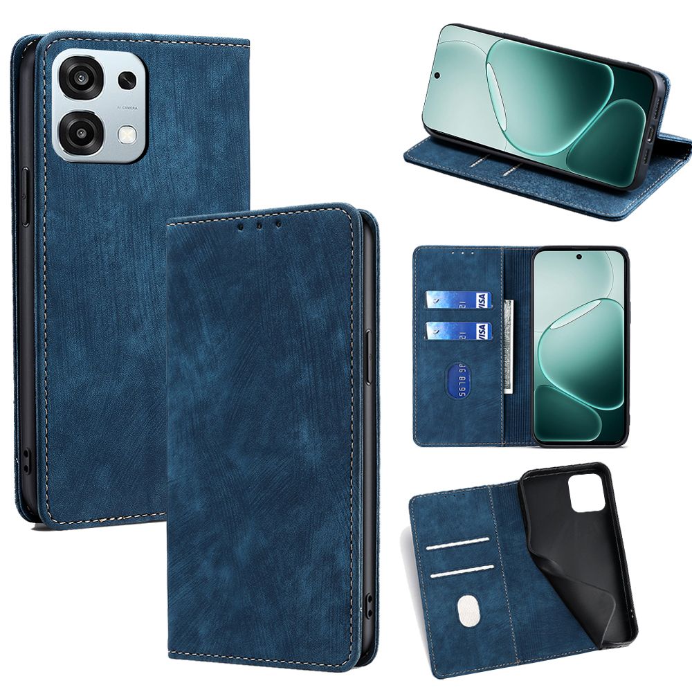 Leather Flip Cover Case for OPPO A6 Pro [Flip Vintage Leather] Wallet Shockproof Durable Retro Phone Case