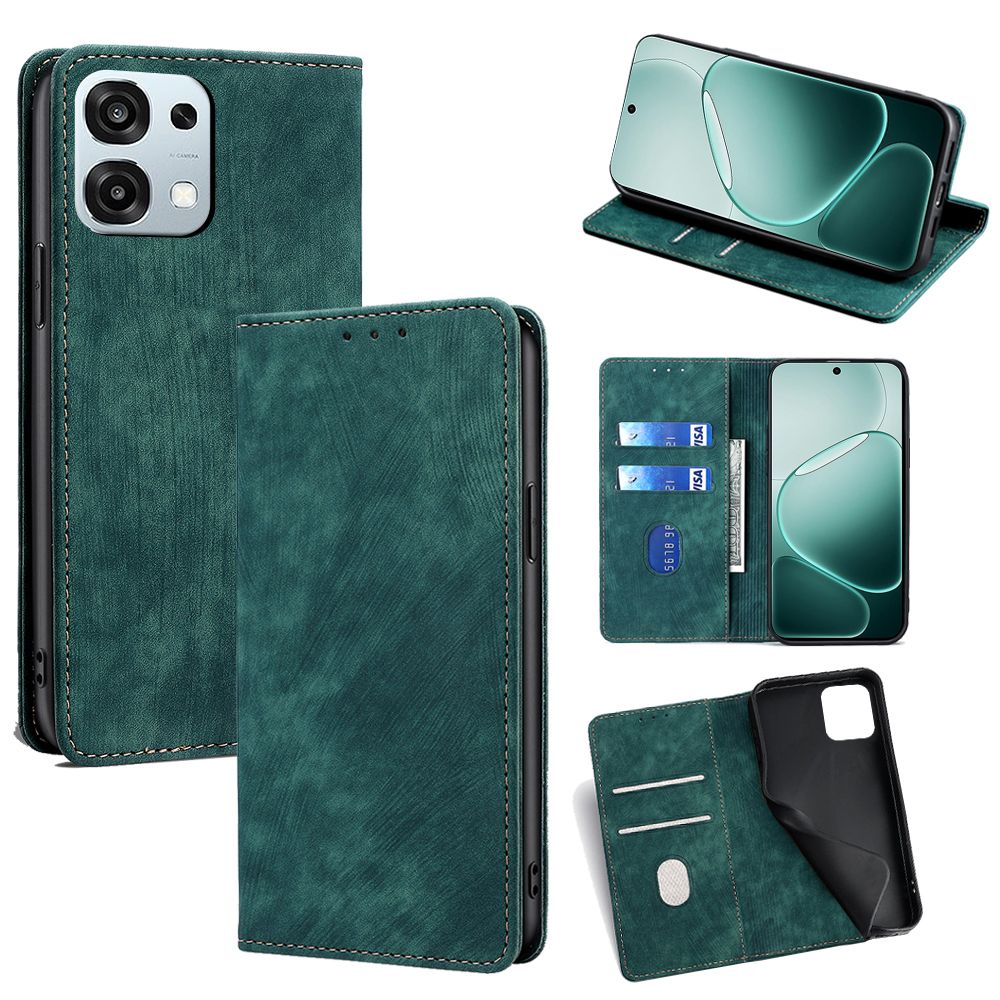 Leather Flip Cover Case for OPPO A6 Pro [Flip Vintage Leather] Wallet Shockproof Durable Retro Phone Case