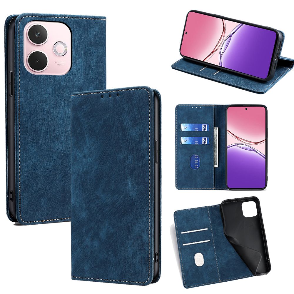 Leather Flip Cover Case for OPPO A5 Pro [Flip Vintage Leather] Wallet Shockproof Durable Retro Phone Case
