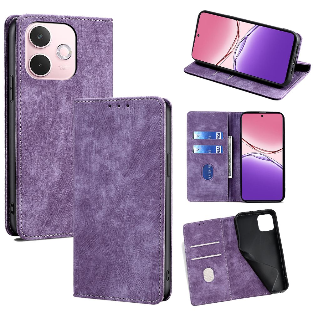 Leather Flip Cover Case for OPPO A5 Pro [Flip Vintage Leather] Wallet Shockproof Durable Retro Phone Case