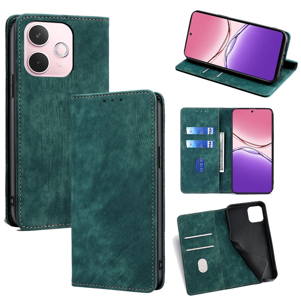 Leather Flip Cover Case for OPPO A5 Pro [Flip Vintage Leather] Wallet Shockproof Durable Retro Phone Case