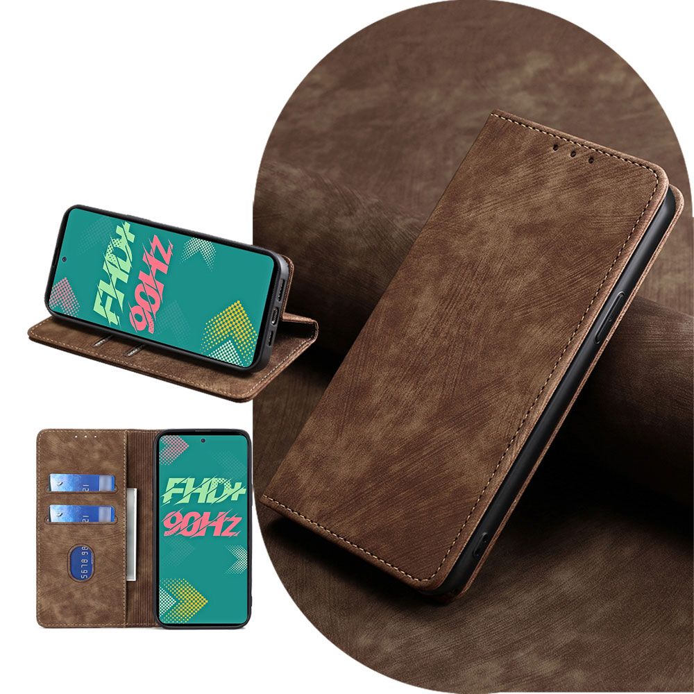 Leather Flip Cover Case for OPPO A5 Pro [Flip Vintage Leather] Wallet Shockproof Durable Retro Phone Case