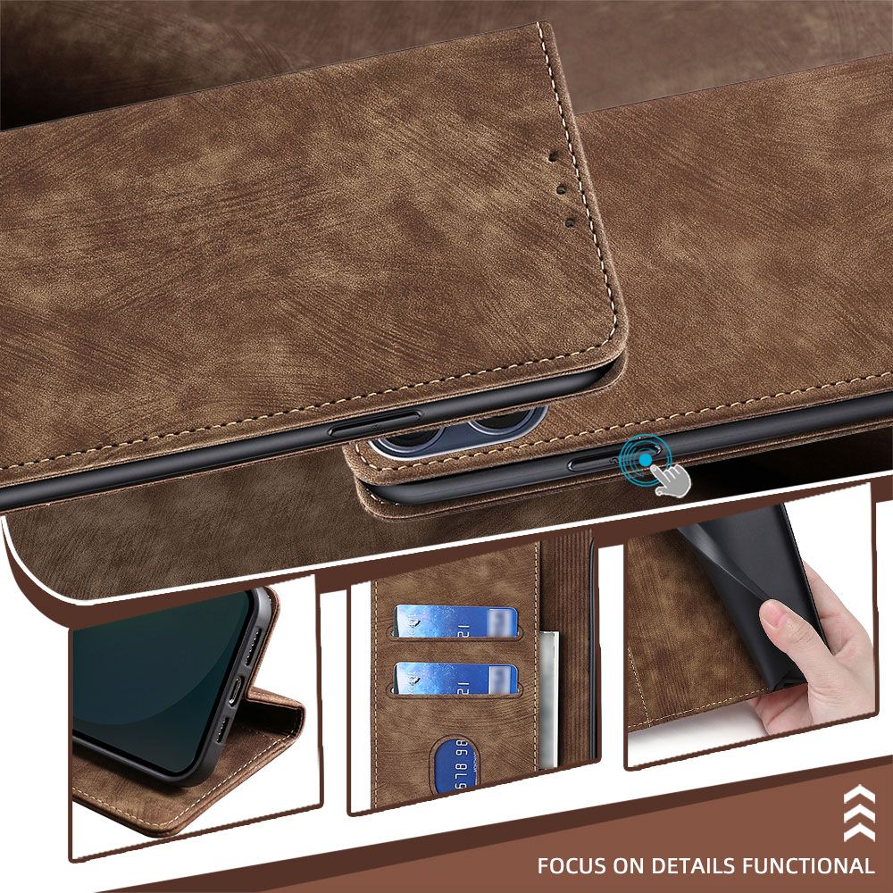 Leather Flip Cover Case for OPPO A5 Pro [Flip Vintage Leather] Wallet Shockproof Durable Retro Phone Case