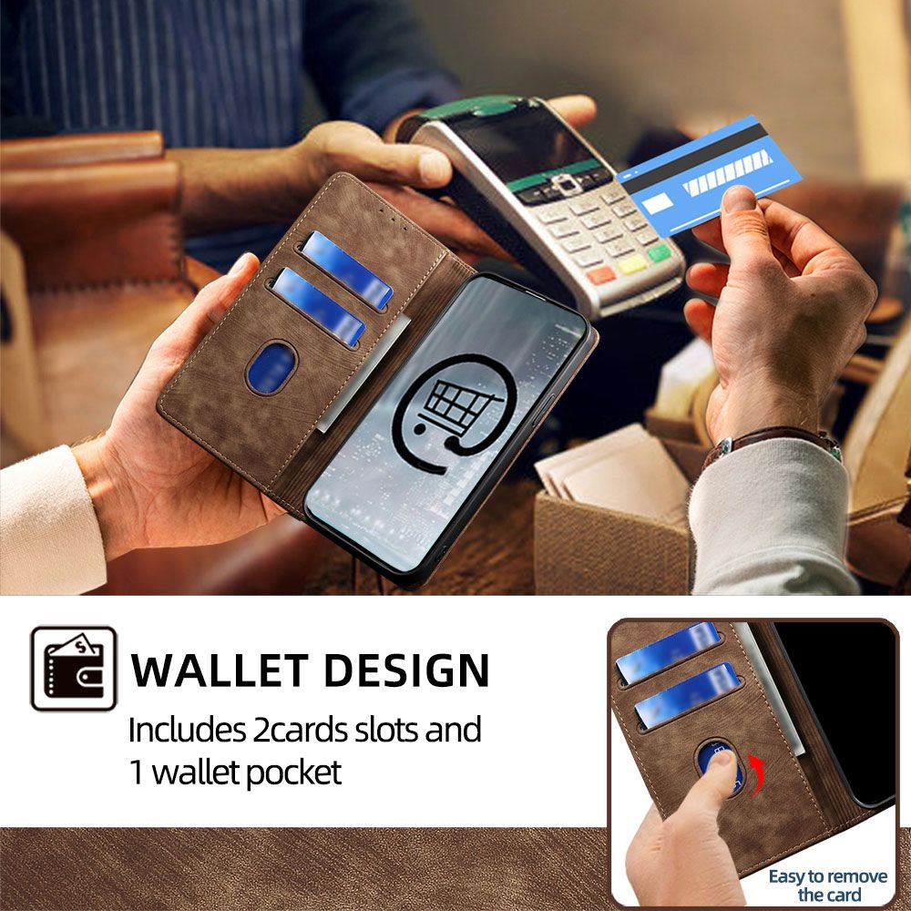 Leather Flip Cover Case for OPPO A5 Pro [Flip Vintage Leather] Wallet Shockproof Durable Retro Phone Case