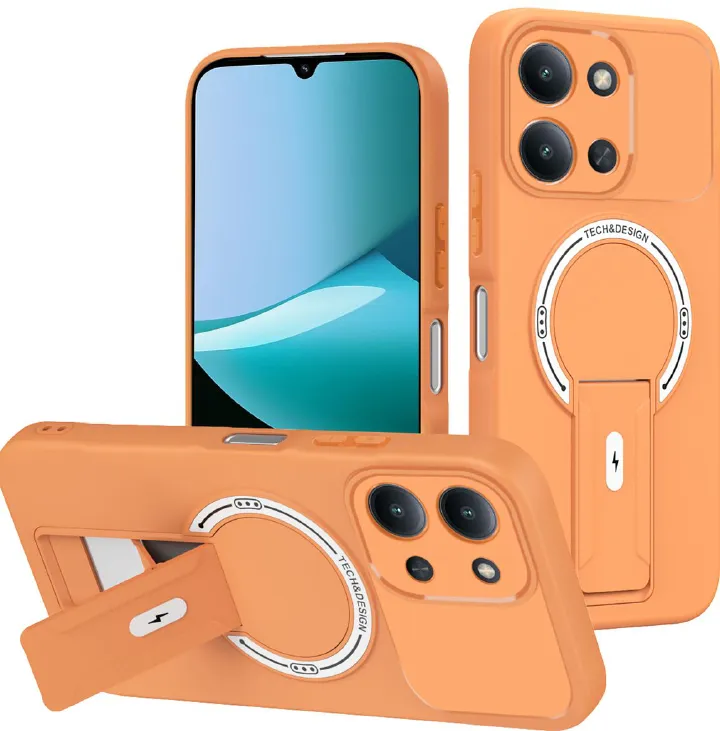 Phone Case for Xiaomi Redmi 15 15C 14C 13C 13 A5 A3X A3 A3 Pro Luxury Anti-Drop Stand Case TPU Phone Grip Wireless Charging Skin-Friendly Mobile Phone Cover