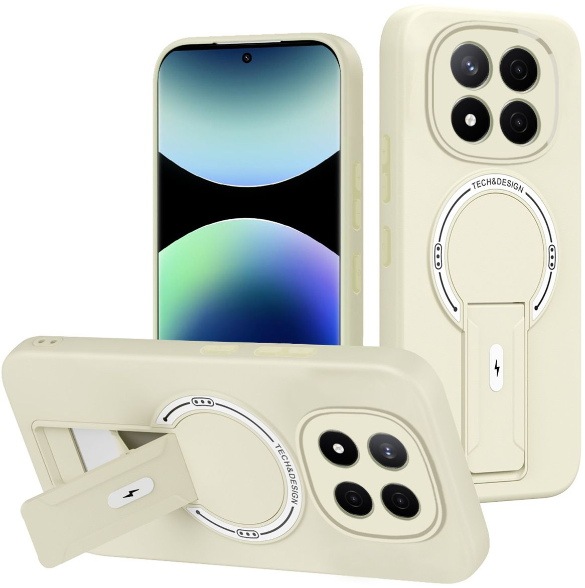 Phone Case for Xiaomi Redmi Note 15 15 Pro Plus 14s 14 Pro+ 13 Pro+ 13 Luxury Anti-Drop Stand Case TPU Phone Grip Wireless Charging Skin-Friendly Mobile Phone Cover