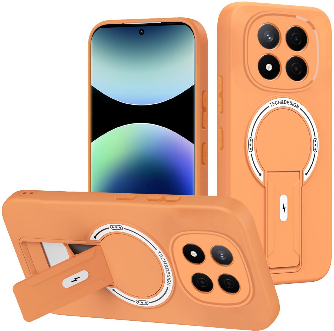 Phone Case for Xiaomi Redmi Note 15 15 Pro Plus 14s 14 Pro+ 13 Pro+ 13 Luxury Anti-Drop Stand Case TPU Phone Grip Wireless Charging Skin-Friendly Mobile Phone Cover