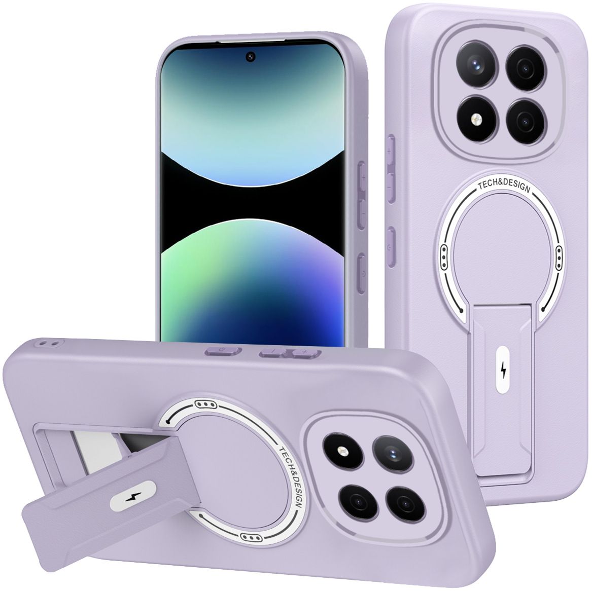 Phone Case for Xiaomi Redmi Note 15 15 Pro Plus 14s 14 Pro+ 13 Pro+ 13 Luxury Anti-Drop Stand Case TPU Phone Grip Wireless Charging Skin-Friendly Mobile Phone Cover