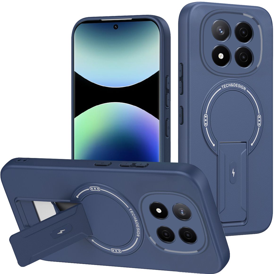 Phone Case for Xiaomi Redmi Note 15 15 Pro Plus 14s 14 Pro+ 13 Pro+ 13 Luxury Anti-Drop Stand Case TPU Phone Grip Wireless Charging Skin-Friendly Mobile Phone Cover