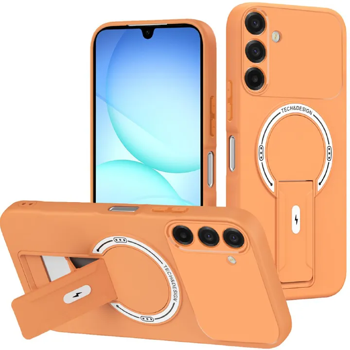 Phone Case for Samsung Galaxy A57 A37 A17 A07 A56 A36 A26 A16 A06 A55 A35 A25 A15 A54 A14 M05 F05 M36 Luxury Anti-Drop Stand Case TPU Phone Grip Wireless Charging Skin-Friendly Mobile Phone Cover