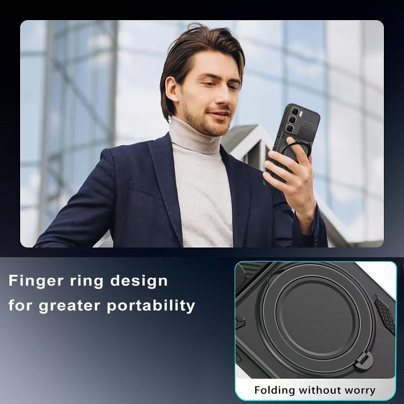 Phone Case for Infinix Hot 60i 60 60 Pro Plus 50i 50 Pro Plus (Note: select the model) Magnetic 360° Rotating Ring Stand Full Coverge TPU Hybrid PC Cover