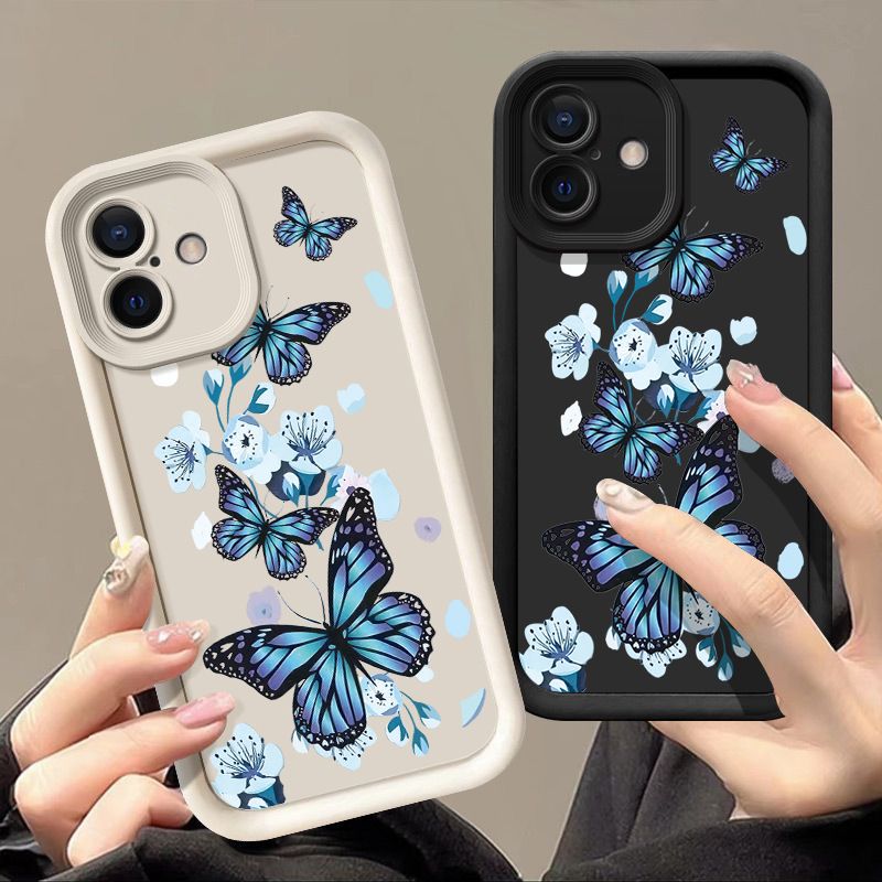 Phone Case for iPhone 17 Pro Max 17 Air 16e 16 Plus 15 Plus 14 13 Pro Max 12 11 Pro Max 15 Pro Max XS XR X 16 Pro Max Silicone Butterfly Flower Anti Drop TPU Soft Back Cover