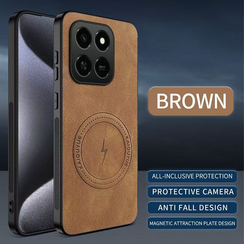 Luxury Business Phone Case for Honor X7D 6.77" inch,Honor 400 Smart 6.77" inch Magnetic Sheepskin Leather All-inclusive Back Cover