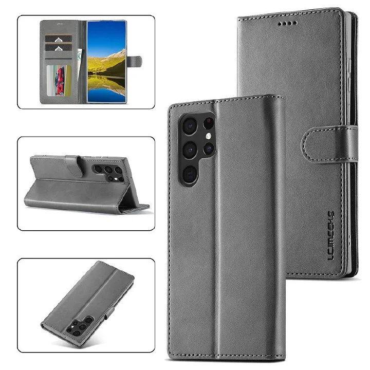 Leather Phone Case Flip Cover for Samsung Galaxy S26  Ultra S25 FE S26 Plus S24 S23 FE S22 S21 Plus S20 Note 20 Ultra 10 Plus 9 8 S10 S9 S8 Magnetic Full Body Shockproof Stand Flip Cover