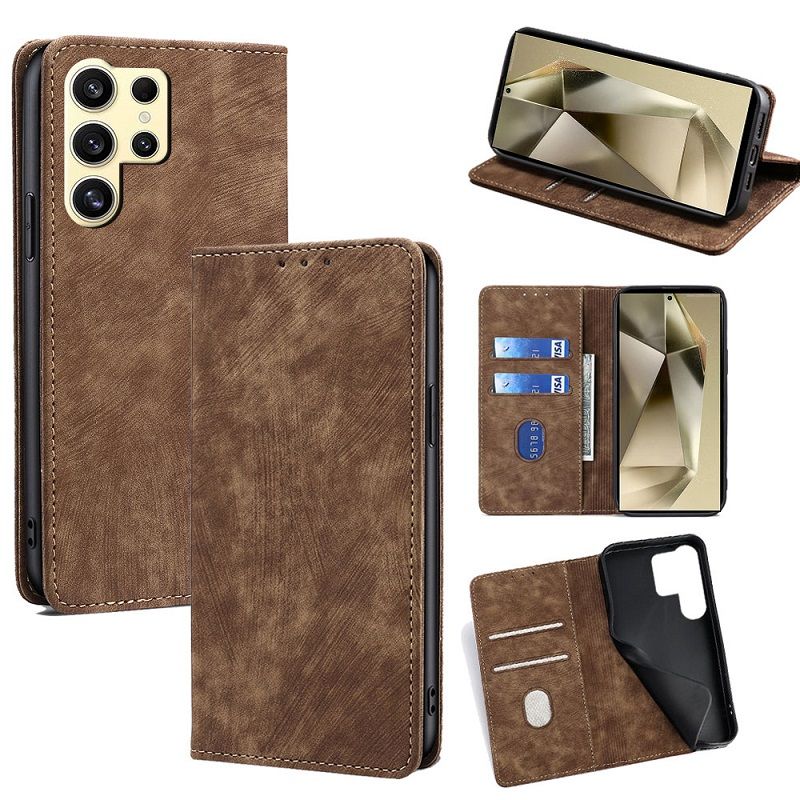 Leather Phone Case Flip Cover for Samsung Galaxy S26 Ultra S25 FE S26 Plus S24 S23 FE S22 S21 Plus S20 Note 20 Ultra 10 Plus 9 8 S10 S9 S8 Magnetic Full Body Shockproof Stand Flip Cover