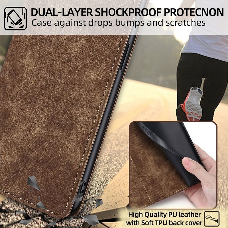 Leather Phone Case Flip Cover for Samsung Galaxy S26 Ultra S25 FE S26 Plus S24 S23 FE S22 S21 Plus S20 Note 20 Ultra 10 Plus 9 8 S10 S9 S8 Magnetic Full Body Shockproof Stand Flip Cover