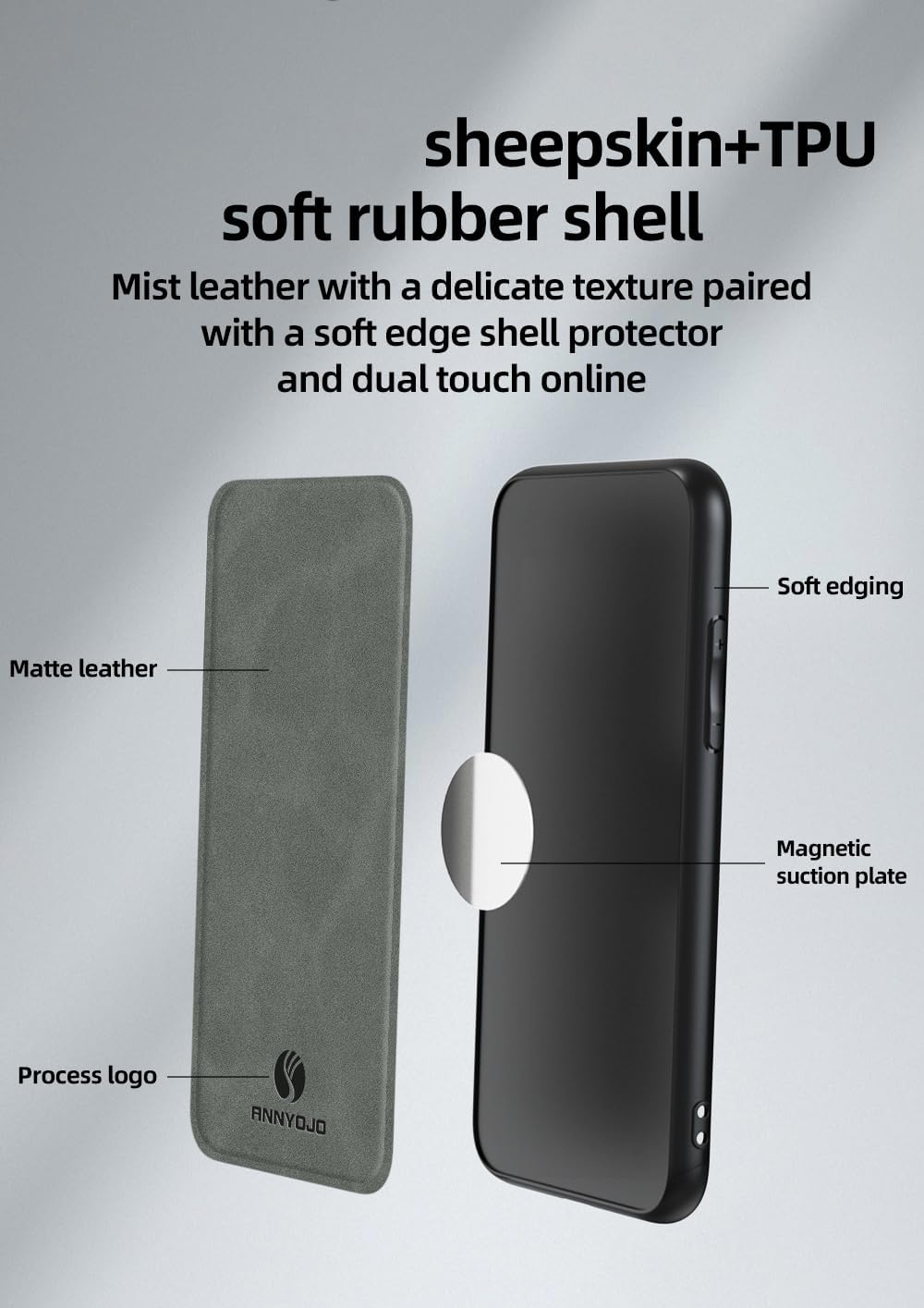 Luxury Business Phone Case for Tecno Spark Slim 4G Magnetic Sheepskin Leather Back Cover