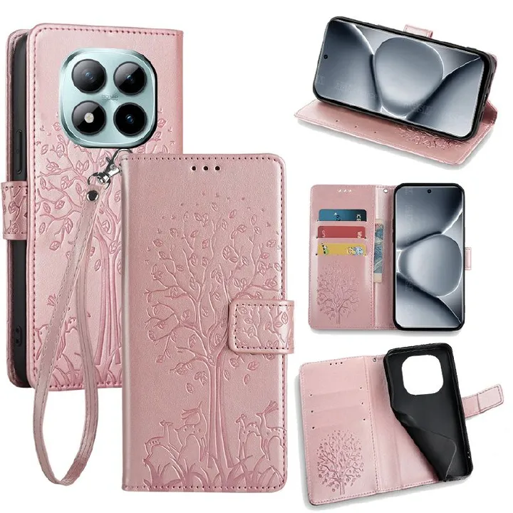Wallet Leather Cover for Xiaomi Redmi Note 15 Pro+/Plus 15 Pro 15 Case Card Slots Magnetic Closure Shockproof Cover with Hand