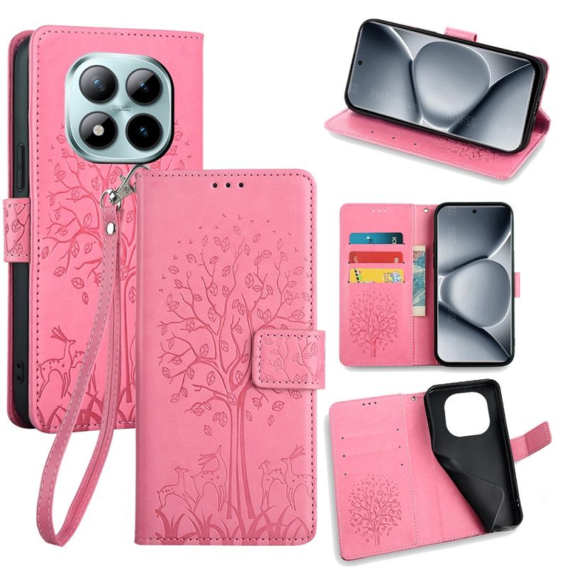 Wallet Leather Cover for Xiaomi Redmi Note 15 Pro+/Plus 15 Pro 15 Case Card Slots Magnetic Closure Shockproof Cover with Hand