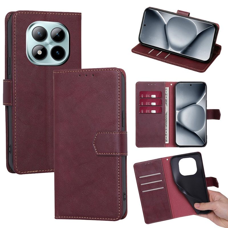 Leather Phone Case Flip Cover for Xiaomi Redmi Note 15 Pro+/Plus 15 Pro 15 [RFID Blocking] Magnetic PU Leather Stand Holder Shockproof Protection Case